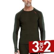 Dovre Jacquard Baselayer Militærgrønn ull Large Herre