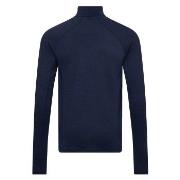 Dovre Wool Zip Single Jersey Marine ull X-Large Herre