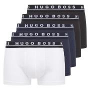 BOSS 5P Cotton Boxer Trunks A Svart/Blå bomull X-Large Herre