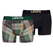 Levis 2P Plaid Aop Boxer Brief Svart/Grønn bomull XX-Large Herre