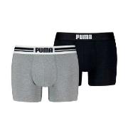 Puma 2P Everyday Placed Logo Boxer Svart/Grå bomull Large Herre