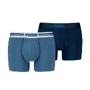 Puma 2P Everyday Placed Logo Boxer Jeansblå bomull Medium Herre