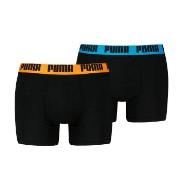 Puma 2P Men Everyday Basic Boxer Svart/Oransje bomull X-Large Herre