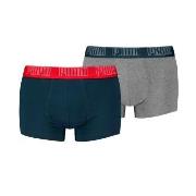 Puma 2P Men Everyday Trunks Marine/Grå bomull Large Herre