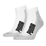 Puma Strømper 2P BWT Cushioned Quarter Sock Hvit Str 43/46