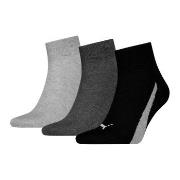 Puma Strømper 3P Lifestyle Quarter Socks Svart/Grå Str 35/38