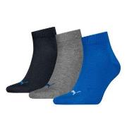 Puma Strømper 3P Quarter Socks Svart/Blå Str 43/46