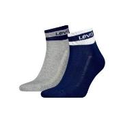 Levis Strømper 2P Mid Cut Stripe Socks Marine/Grå Str 35/38