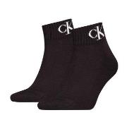 Calvin Klein Strømper 2P Monogram Quarter Socks Svart Str 43/46 Herre