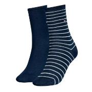 Tommy Hilfiger Strømper 2P Classic Small Stripe Socks Mørkblå Str 39/4...