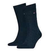 Tommy Hilfiger Strømper 2P Men Sock Stripe Svart/Blå Str 47/49 Herre