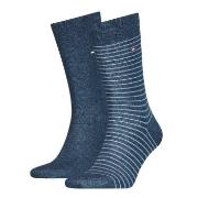 Tommy Hilfiger Strømper 2P Men Sock Stripe Jeansblå Str 39/42 Herre