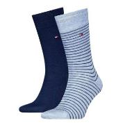 Tommy Hilfiger Strømper 2P Men Sock Stripe Blå/Lysblå Str 39/42 Herre
