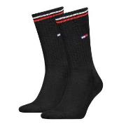 Tommy Uni TJ Iconic Crew Socks Strømper 2P Svart Str 43/46