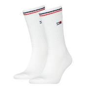 Tommy Uni TJ Iconic Crew Socks Strømper 2P Hvit Str 43/46
