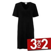 Damella Bamboo Short Sleeve Nightdress Svart Bambus Medium Dame