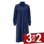 Damella Velour Plain Robe Marine Medium Dame