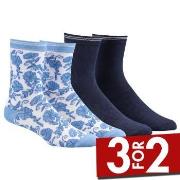Damella Strømper 2P Bamboo Socks Marine/Blå Str 39/42 Dame