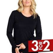 Damella Bamboo Long Sleeve Top Svart Bambus Medium Dame