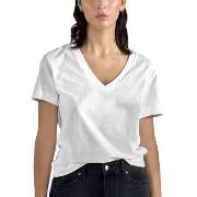 Bread and Boxers V-Neck Regular Tee Hvit økologisk bomull Large Dame