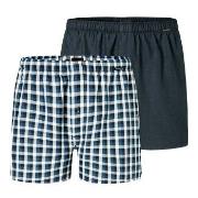 Schiesser 2P Boxershorts multipack Lysblå Rutete bomull XX-Large Herre
