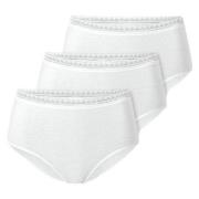 Schiesser Truser 3P Modern Lace Rio Midi Brief Hvit bomull 36 Dame