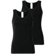 Schiesser 2P Modern Lace Top Svart bomull 42 Dame