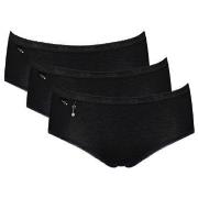 Sloggi Truser 3P Pearl Midi Svart bomull 44 Dame