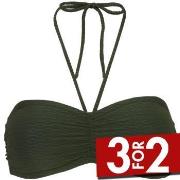 Damella Olivia Textured Padded Bikini Bra Mørkgrørnn  nylon 48 Dame
