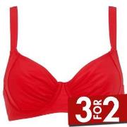 Damella Sophia Basic Underwired Bikini Bra Rød polyester C 42 Dame