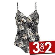 Damella Tara Swimsuit Pattern Svart Mønster 36 Dame