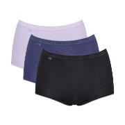 Sloggi Truser 3P Basic Plus Maxi Colored Svart/Blå bomull 38 Dame