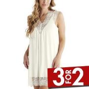 Damella Viscose Plain Sleeveless Nightdress Elfenben viskose Small Dam...