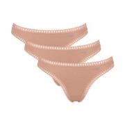 Sloggi Truser 3P GO Crush String Lysbrun  bomull Small Dame