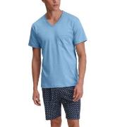 Calida Relax Streamline Short Pyjama Lysblå bomull Small Herre