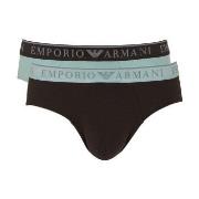 Armani Endurance Briefs 2P Svart/Blå bomull Medium Herre