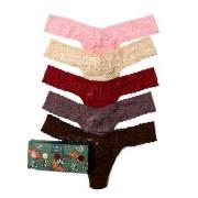 Hanky Panky Truser 5P Signature Lace Low Rise Thong Rosa/Brun nylon On...
