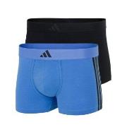 adidas 2P Active Flex Cotton 3 Stripes Low Rise Trunk Svart/Blå bomull...