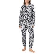 DKNY Chill In Style Hoodie Jogger Set Svart/Hvit polyester Large Dame