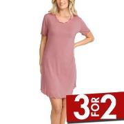 Damella Bamboo Plain Short Sleeve Nightdress Rosa Bambus XX-Large Dame