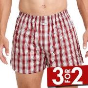 Jockey Woven Poplin Boxer Shorts Rød Mønster  bomull X-Large Herre