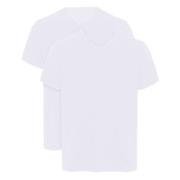 Armani Cotton V-neck T-shirts 2P Hvit bomull Large Herre
