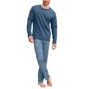 Calida Relax Streamline Long Pyjama Blå bomull XX-Large Herre
