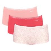 Sloggi Truser 3P GO Crush Hipster Shorts Rød/Rosa bomull Small Dame