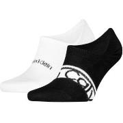 Calvin Klein Strømper 2P Cotton Logo Stripe Footie Socks Svart One Siz...