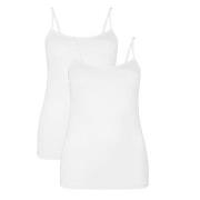 Bamboo basics 2P Vera Knitted Spaghetti Top Hvit XX-Large Dame