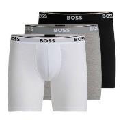 BOSS 3P Power Boxer Brief Long Grå/Svart bomull Large Herre