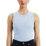 Bread and Boxers Tank Crew Neck Ribbed Himmelsblå økologisk bomull Med...