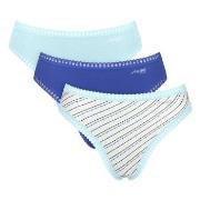 Sloggi Truser 3P GO Crush High Leg Briefs Blå Mønster bomull Medium Da...