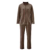 Damella Velour Plain Suit Brun Large Dame